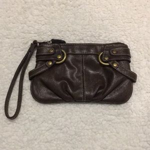 Brown Wristlet Bag